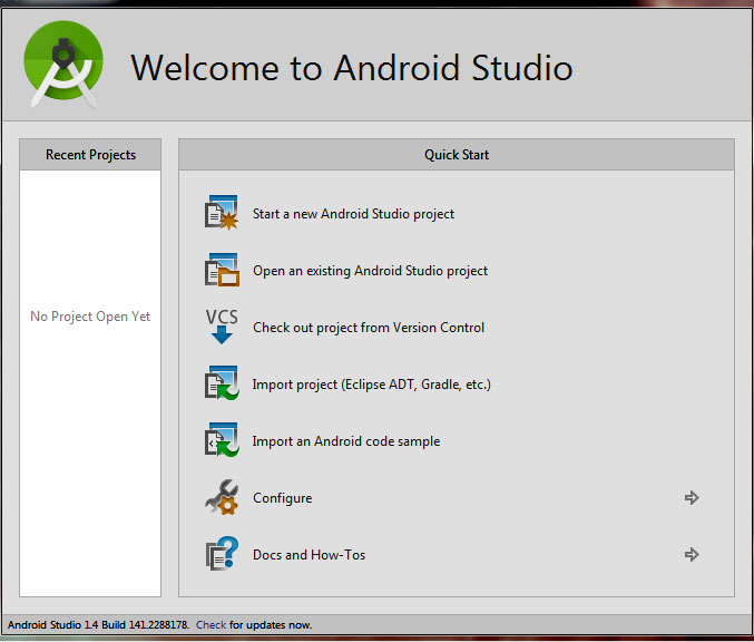 Download and install Android Studio version 